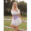 image:imageScarlet Darkness Corset Belt for Women Underbust Satin Waist Training Cincher CorsetLavender Jacquard