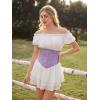 image:imageScarlet Darkness Corset Belt for Women Underbust Satin Waist Training Cincher CorsetLavender Jacquard