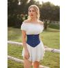 image:imageScarlet Darkness Corset Belt for Women Underbust Satin Waist Training Cincher CorsetNavy Blue