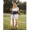 image:imageScarlet Darkness Corset Belt for Women Underbust Satin Waist Training Cincher CorsetNavy Blue