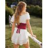 image:imageScarlet Darkness Corset Belt for Women Underbust Satin Waist Training Cincher CorsetWine
