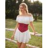 image:imageScarlet Darkness Corset Belt for Women Underbust Satin Waist Training Cincher CorsetWine