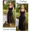 image:imageScarlet Darkness Corset Dress for Women 2026 Renaissance Costume Summer Maxi Cocktail Party Dresses with PocketsBlack