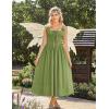 image:imageScarlet Darkness Corset Dress for Women 2026 Renaissance Costume Summer Maxi Cocktail Party Dresses with PocketsYellow Green