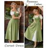image:imageScarlet Darkness Corset Dress for Women 2026 Renaissance Costume Summer Maxi Cocktail Party Dresses with PocketsYellow Green