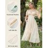image:imageScarlet Darkness Corset Dress for Women Off Shoulder Renaissance Costume Short Sleeve Milkmaid Dresses with PocketsBeige