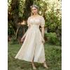 image:imageScarlet Darkness Corset Dress for Women Off Shoulder Renaissance Costume Short Sleeve Milkmaid Dresses with PocketsBeige