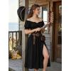image:imageScarlet Darkness Corset Dress for Women Off Shoulder Renaissance Costume Short Sleeve Milkmaid Dresses with PocketsBlack
