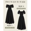 image:imageScarlet Darkness Corset Dress for Women Off Shoulder Renaissance Costume Short Sleeve Milkmaid Dresses with PocketsBlack