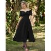 image:imageScarlet Darkness Corset Dress for Women Off Shoulder Renaissance Costume Short Sleeve Milkmaid Dresses with PocketsBlack