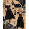 image:imageScarlet Darkness Corset Dress for Women Off Shoulder Renaissance Costume Short Sleeve Milkmaid Dresses with PocketsBlack