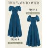 image:imageScarlet Darkness Corset Dress for Women Off Shoulder Renaissance Costume Short Sleeve Milkmaid Dresses with PocketsBlue
