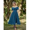image:imageScarlet Darkness Corset Dress for Women Off Shoulder Renaissance Costume Short Sleeve Milkmaid Dresses with PocketsBlue