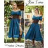 image:imageScarlet Darkness Corset Dress for Women Off Shoulder Renaissance Costume Short Sleeve Milkmaid Dresses with PocketsBlue