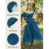 image:imageScarlet Darkness Corset Dress for Women Off Shoulder Renaissance Costume Short Sleeve Milkmaid Dresses with PocketsBlue