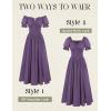 image:imageScarlet Darkness Corset Dress for Women Off Shoulder Renaissance Costume Short Sleeve Milkmaid Dresses with PocketsLight Purple
