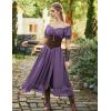 image:imageScarlet Darkness Corset Dress for Women Off Shoulder Renaissance Costume Short Sleeve Milkmaid Dresses with PocketsLight Purple