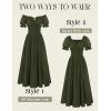 image:imageScarlet Darkness Corset Dress for Women Off Shoulder Renaissance Costume Short Sleeve Milkmaid Dresses with PocketsOlive Green