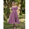image:imageScarlet Darkness Corset Dress for Women Off Shoulder Renaissance Costume Short Sleeve Milkmaid Dresses with PocketsPink Purple