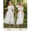 image:imageScarlet Darkness Corset Dress for Women Off Shoulder Renaissance Costume Short Sleeve Milkmaid Dresses with PocketsWhite