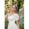 image:imageScarlet Darkness Corset Dress for Women Off Shoulder Renaissance Costume Short Sleeve Milkmaid Dresses with PocketsWhite