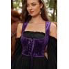 image:imageScarlet Darkness Corset Tops for Women Renaissance Lace Up Corset Velvet Underbust Boned Bustier Bodice