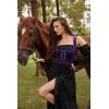 image:imageScarlet Darkness Corset Tops for Women Renaissance Lace Up Corset Velvet Underbust Boned Bustier Bodice