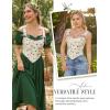 image:imageScarlet Darkness Floral Corset Tops for Women Renaissance Corset Boned Lace Up Bustier TopsApricot Cherry