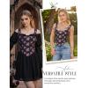 image:imageScarlet Darkness Floral Corset Tops for Women Renaissance Corset Boned Lace Up Bustier TopsBlack Rose Floral
