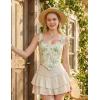 image:imageScarlet Darkness Floral Corset Tops for Women Renaissance Corset Boned Lace Up Bustier TopsGreen Floral