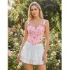image:imageScarlet Darkness Floral Corset Tops for Women Renaissance Corset Boned Lace Up Bustier TopsPink Floral
