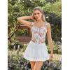 image:imageScarlet Darkness Floral Corset Tops for Women Renaissance Corset Boned Lace Up Bustier TopsWhite Pink Floral