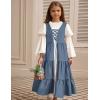 image:imageScarlet Darkness Girls Renaissance Dress Medieval Peasant Long Sleeve DressesGray Blue