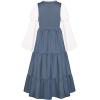 image:imageScarlet Darkness Girls Renaissance Dress Medieval Peasant Long Sleeve DressesGray Blue