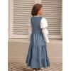 image:imageScarlet Darkness Girls Renaissance Dress Medieval Peasant Long Sleeve DressesGray Blue