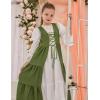 image:imageScarlet Darkness Girls Renaissance Dress Medieval Peasant Long Sleeve DressesGreen