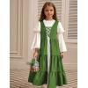image:imageScarlet Darkness Girls Renaissance Dress Medieval Peasant Long Sleeve DressesGreen