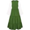 image:imageScarlet Darkness Girls Renaissance Dress Medieval Peasant Long Sleeve DressesGreen