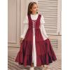 image:imageScarlet Darkness Girls Renaissance Dress Medieval Peasant Long Sleeve DressesRed