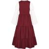 image:imageScarlet Darkness Girls Renaissance Dress Medieval Peasant Long Sleeve DressesRed