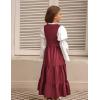 image:imageScarlet Darkness Girls Renaissance Dress Medieval Peasant Long Sleeve DressesRed