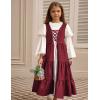 image:imageScarlet Darkness Girls Renaissance Dress Medieval Peasant Long Sleeve DressesRed