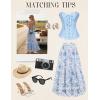 image:imageScarlet Darkness Maxi Skirts for Women Floral Chiffon Elastic High Waist Flowy Ruffle Long Skirt with PoketsBlue Floral
