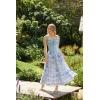 image:imageScarlet Darkness Maxi Skirts for Women Floral Chiffon Elastic High Waist Flowy Ruffle Long Skirt with PoketsBlue Floral