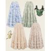 image:imageScarlet Darkness Maxi Skirts for Women Floral Chiffon Elastic High Waist Flowy Ruffle Long Skirt with PoketsYellow Floral