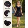 image:imageScarlet Darkness Mini Skirts for Women Summer Floral Skorts Tiered Ruffle Shorts Skater Boho Skirt with PocketsBlack