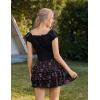 image:imageScarlet Darkness Mini Skirts for Women Summer Floral Skorts Tiered Ruffle Shorts Skater Boho Skirt with PocketsBlack
