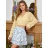 image:imageScarlet Darkness Mini Skirts for Women Summer Floral Skorts Tiered Ruffle Shorts Skater Boho Skirt with PocketsBlue