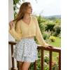 image:imageScarlet Darkness Mini Skirts for Women Summer Floral Skorts Tiered Ruffle Shorts Skater Boho Skirt with PocketsBlue