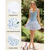 image:imageScarlet Darkness Mini Skirts for Women Summer Floral Skorts Tiered Ruffle Shorts Skater Boho Skirt with PocketsBlue